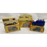 Dinky: A collection of three original boxed Dinky Toys models to comprise: Four Birth Caravan 117,