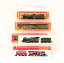 Hornby: A collection of four boxed Hornby, OO Gauge locomotives to comprise: GWR 4-4-0 County of