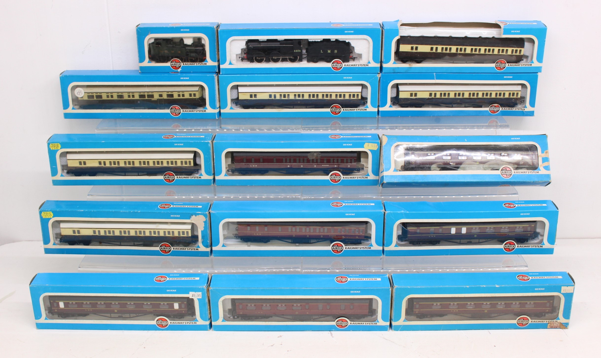 Airfix: A pair of boxed Airfix, OO Gauge locomotives to comprise: LMS 4454 and GWR 1466; together