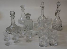 Nine Royal Doulton crystal whisky tumblers, together with a large quantity of part suites of