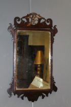 A 19th century mahogany fret framed wall mirror, 79 x 45cm