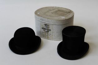 A Locke and Co top hat and a R Matlingly and Son bowler hat in associated box