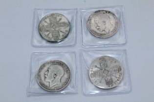 1917, 1916, 1923, 1912 George V Florins, EF