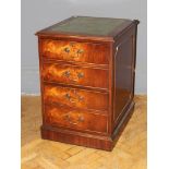 A mahogany veneer two drawer filing chest with scriber set top, 77 x 53 x 65cm
