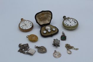 A collection of antique and later silver jewellery featuring a late 19th century paste tortoise