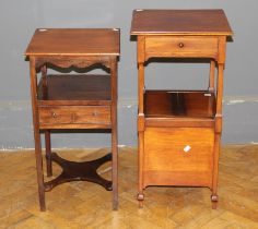 Gullachsen and Son, Newcastle. An early 20th century mahogany work table, 78cm high, together with a