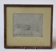 Cornelius Varley, 1781-1873 British View of the Wye valley, pencil and ink,  inscribed, framed 16.