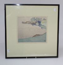 Walter Joseph Phillips ( English/ Canadian 1884-1963) Norman Bay No. 2. A coloured woodcut, signed