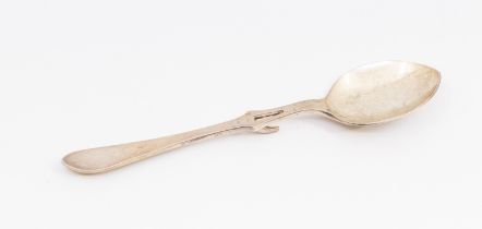 A Modernist silver condiment spoon, hallmarked by Roberts & Belk, Sheffield, 1964, approx 1.64