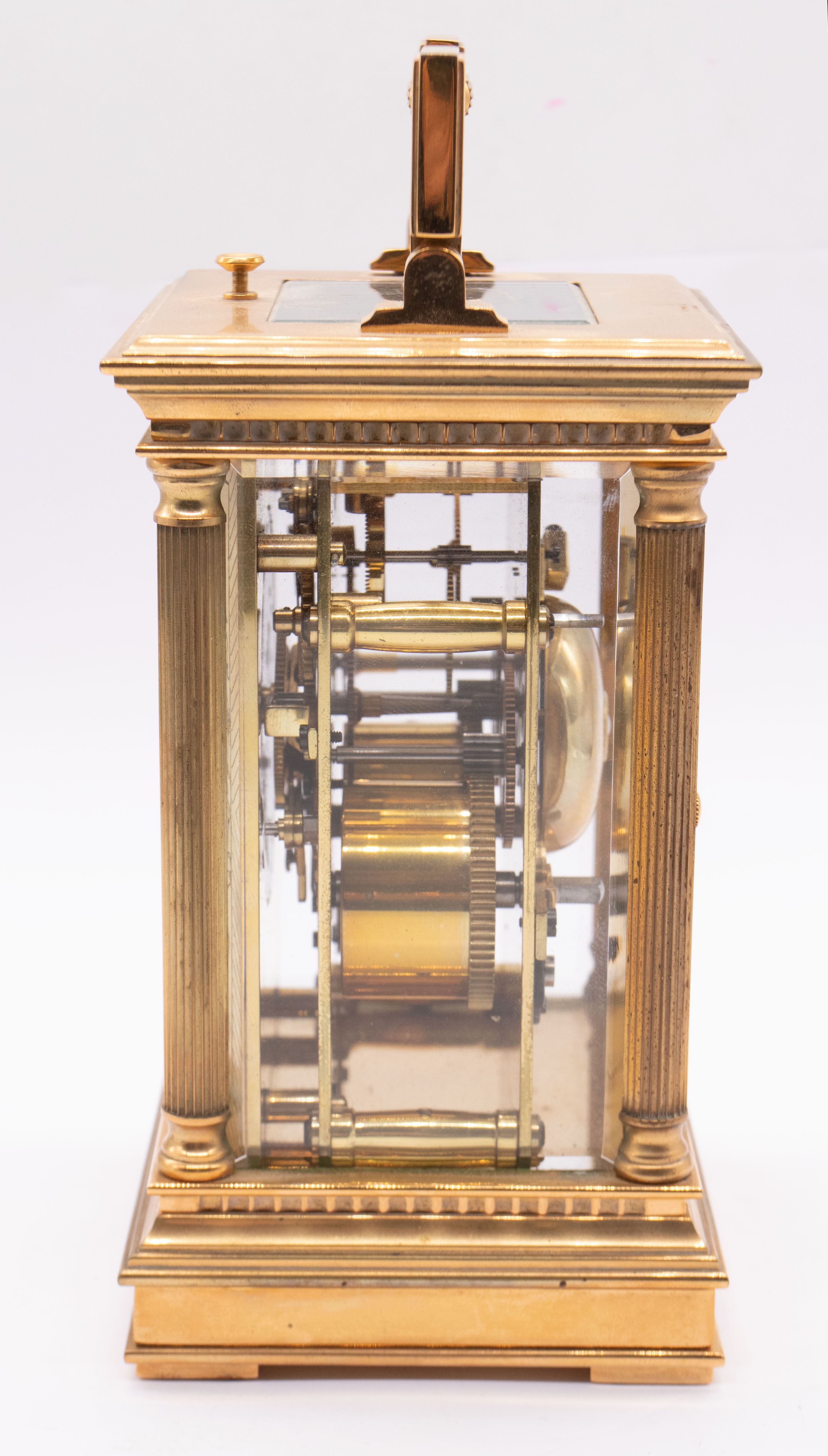 Charles Frodsham London repeating brass carriage clock with eight day two train spring driven - Image 3 of 6