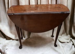 Late 18th century mahogany drop leaf dining table along with oval drop leaf 18th century mahogany