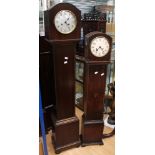 Two 1930s/1940s oak 8-day grandmother longcase clocks both with Arabic numerals (2)