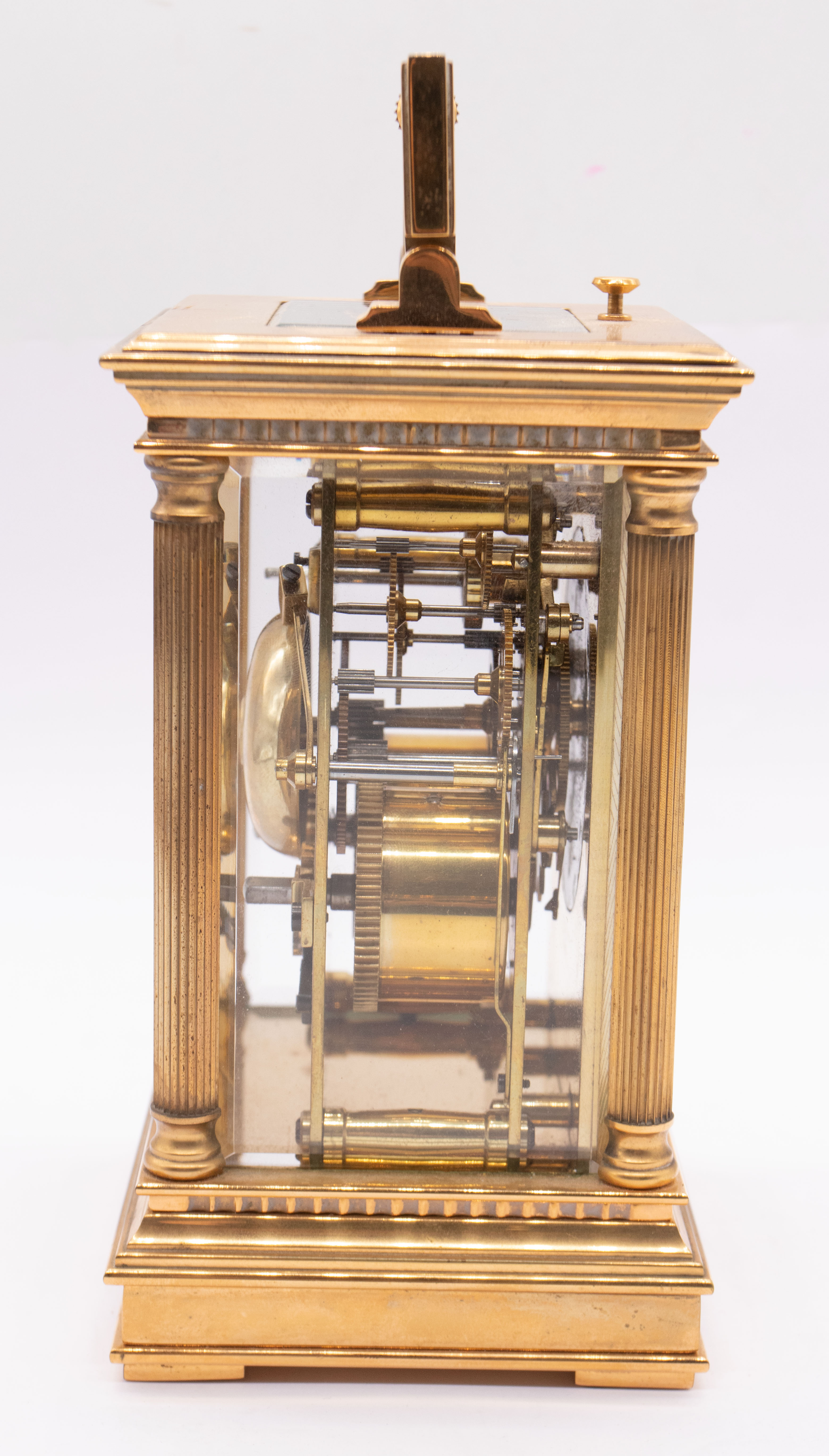 Charles Frodsham London repeating brass carriage clock with eight day two train spring driven - Image 5 of 6