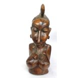 Large hard wood East African carving of a native African woman  53cm height.