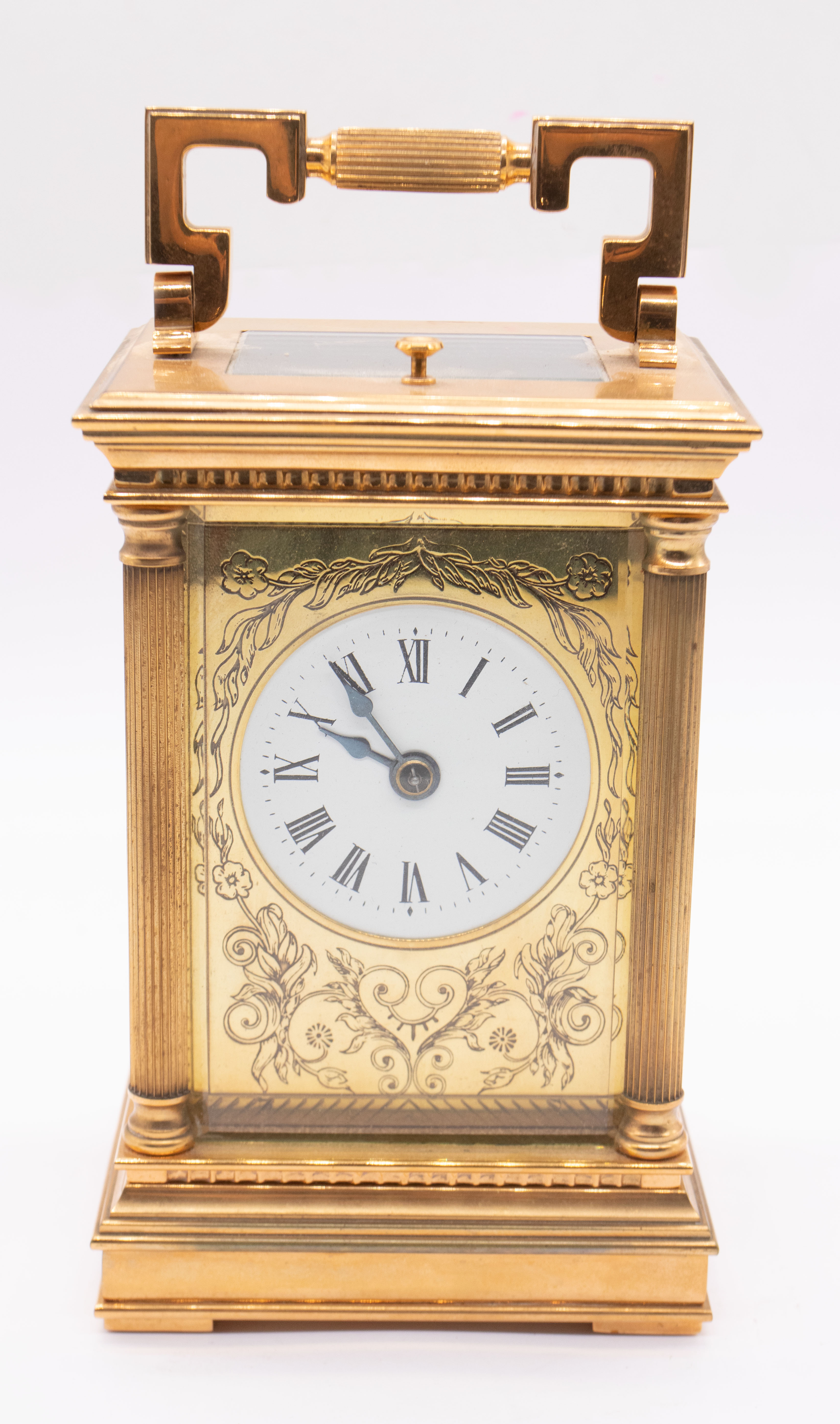 Charles Frodsham London repeating brass carriage clock with eight day two train spring driven - Image 2 of 6