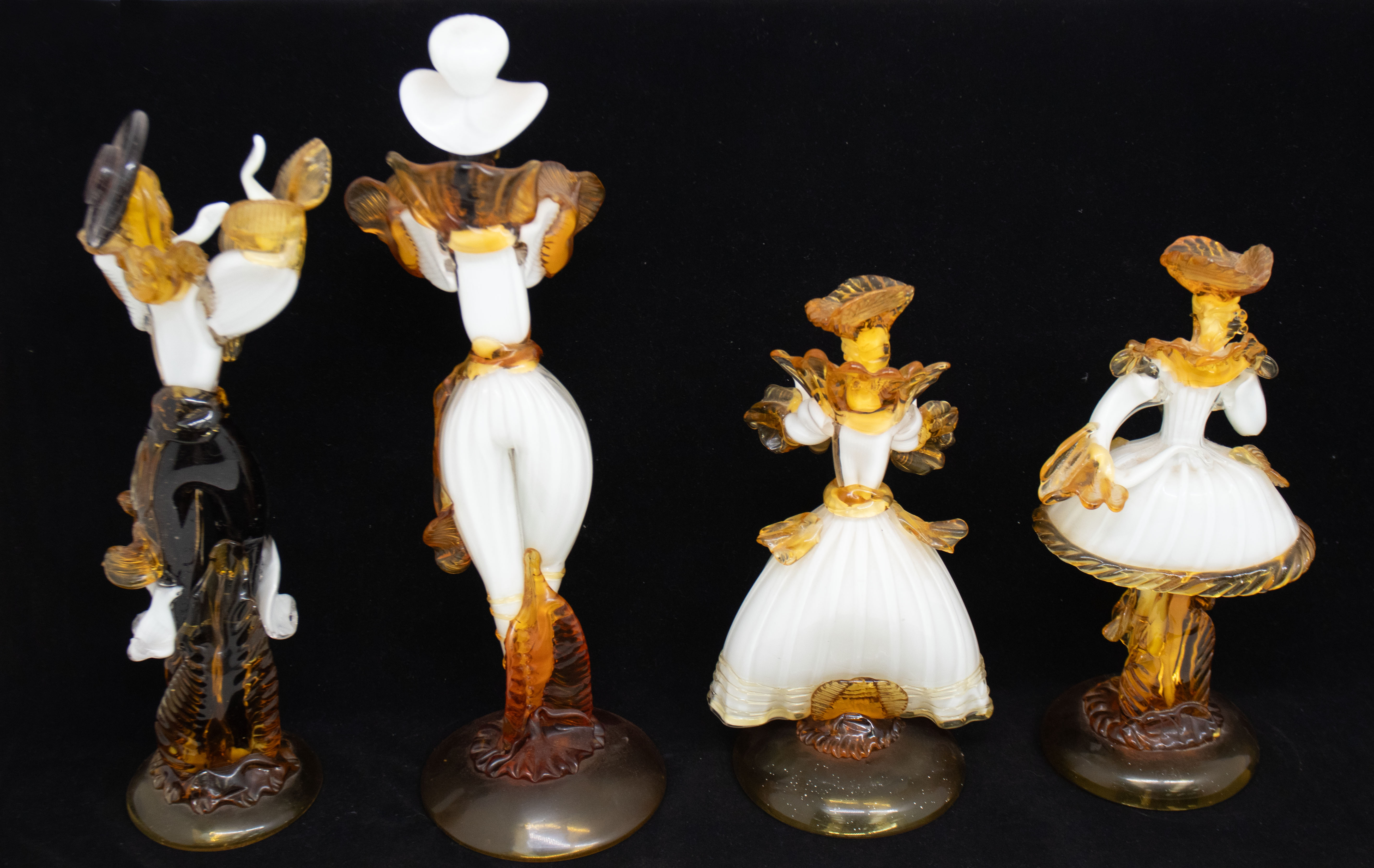 Murano type "Venetian Glass Company" glass. A collection of four 'Venetian Old Style' flamenco - Image 2 of 2