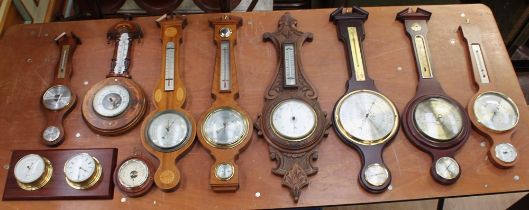 A collection of some early but mostly late 20th century wall barometers (1 box)