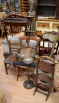 A collection of 19th & 20th Century items including Victorian and Edwardian chairs, smokers