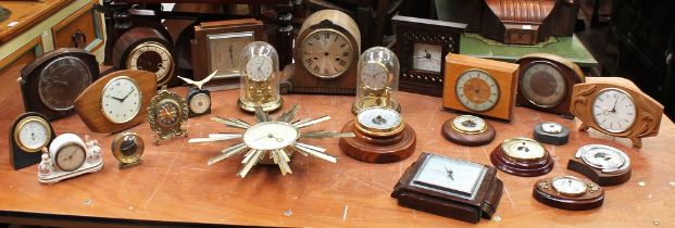 A collection of mid 20th century mantel, anniversary and wall clocks (1 box)