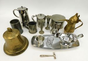 Large collection of silver plate and some copper items including pewter