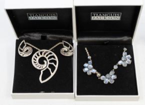 A collection of silver jewellery to include a Fiorelli blue paste set ring, cased, together with a
