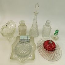 A collection of  mid 20th century moulded glass wares including early 20th century to mid 20th