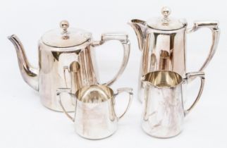 A Mappin & Webb retro silver-plated four-piece tea/coffee set