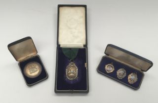 A fine quality mid 20th century silver gilt and enamel medallion for the Lady Mayoress of Derby,