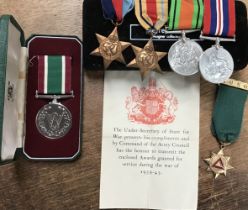 World War II British Medal Group of 1939-45 Star, Africa Star, Defence Medal and 1939-45 Medal &