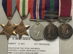 WW2 to post war era British Medal Group to 5349707 S.Sgt R.P. Partridge of the Royal West Kent,