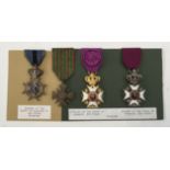 A selection of Belgian / French decorations / medals. To include: a Knight of the Order of