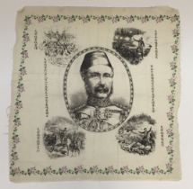 A very scarce Mahdist war era souvenir handkerchief, depicting ‘Chinese Gordon’ more formally