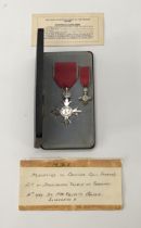 A post WW2 Civil issue MBE, with fitted case of issue, and the corresponding miniature medal. Notes: