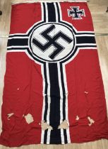 2 WW2 German Kriegsmarine flags, by repute taken from the German Cruiser Prinz Eugen in May 1945