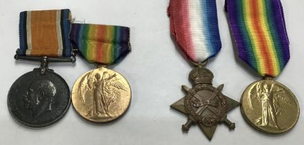 British WW1 part Medal Groups, BWM & Victory to 2289 Pte Harold Diggory 5th North Staffordshire
