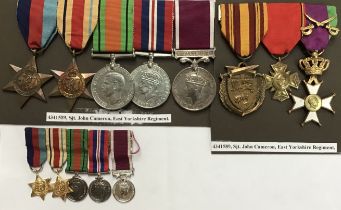 British WW2 Medal Group to 4341589 Sgt John Cameron of the East Yorkshire Regiment, 1939-45 Star,