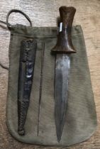 Early 19th Century Eastern Dagger, in Original Scabbard with eating spike. Blade length of 16cm,