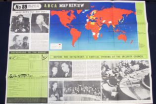 A series of 5 scarce WW2 era ‘ABCA’ map review posters by Fosh & Cross. Dating from January 1946