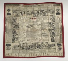 A scarce late Victorian 1890’s / Boer War era printed military souvenir handkerchief. Showing