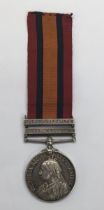 A Boer War Queen’s South Africa medal, with clasps for Orange Free State, and Cape Colony. Named