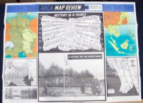 A series of 5 WW2 era ‘ABCA’ map review posters by Fosh & Cross. Dating from April 1945 through to