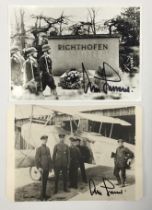 2 post WW2 era photographs, both signed by Luftwaffe General Adolf Galland. One is of postcard form,