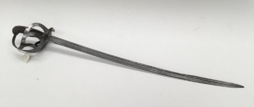 A German M1852  pipe back cavalry sword. Steel guard with quillon, steel backpiece and pommel.