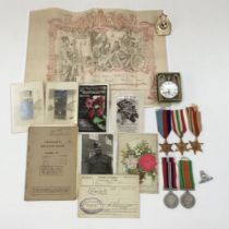 A selection of British WW2 medals and documents and items relating to 6468476 W/Sgt Herbert Edward