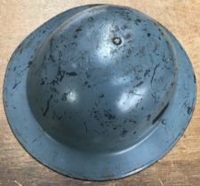 British WW2 MkII Civil Defence helmet with Original lining stamped and dated 1939, light blue with