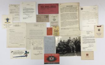 A large archive of WW2 era letters, documents, passes and other ephemera related to Major General