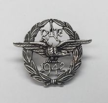 An extremely rare sterling silver WW2 era ‘1942’ American RAF Foreign Volunteer Badge, sometimes
