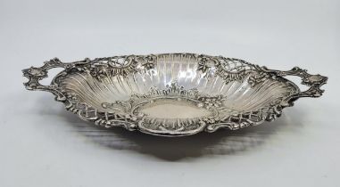 A late 19th century Austro-Hungarian silver twin handled dish, by Karl Warmuth Jr. (probably), of