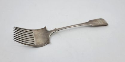 A George III Irish silver fiddle pattern fork, by Richard Whitford, Dublin 1813, nine tine,