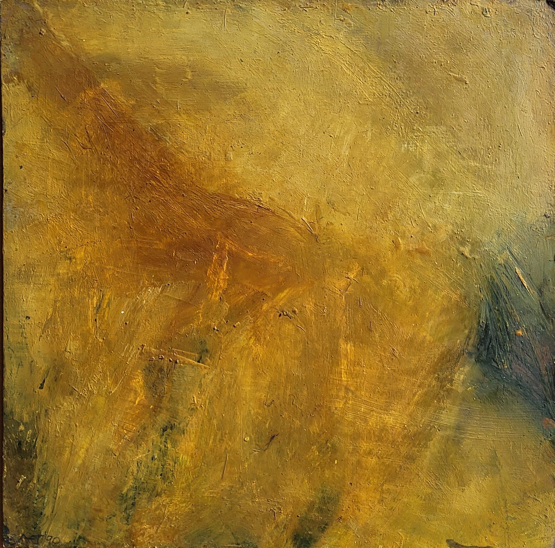 Sarah Armstrong-Jones (Lady Sarah Chatto), abstract landscape, oil on board, mounted to backboard - Bild 2 aus 4